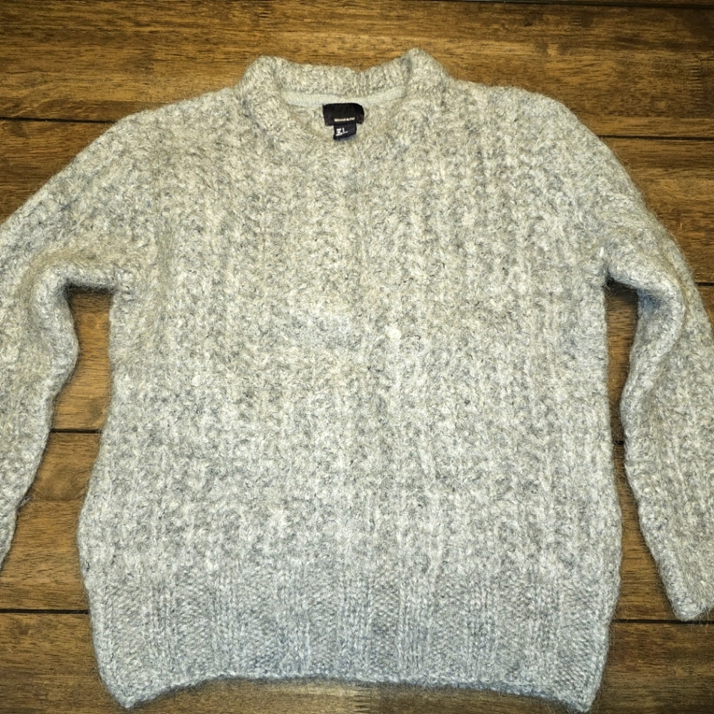 H&M Mohair Blend Sweater in Light Gray